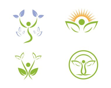 Sağlıklı yaşam insanlar tıbbi logo şablon vektör