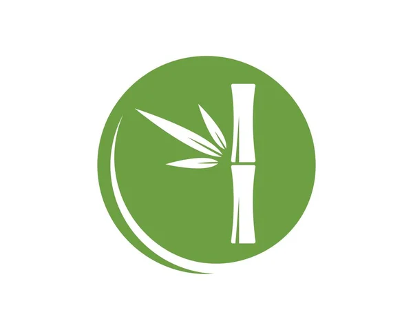 Bambus z zielonym liściem na ikonę logo wektor — Wektor stockowy