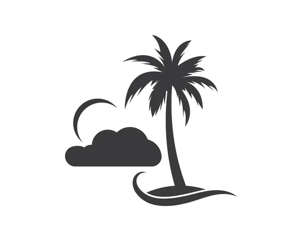 Pálmafa ikon a nyári és utazási logo vektor illusztráció — Stock Vector