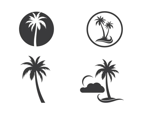 Пальмовая икона лета и векторная иллюстрация логотипа путешествия — стоковый вектор