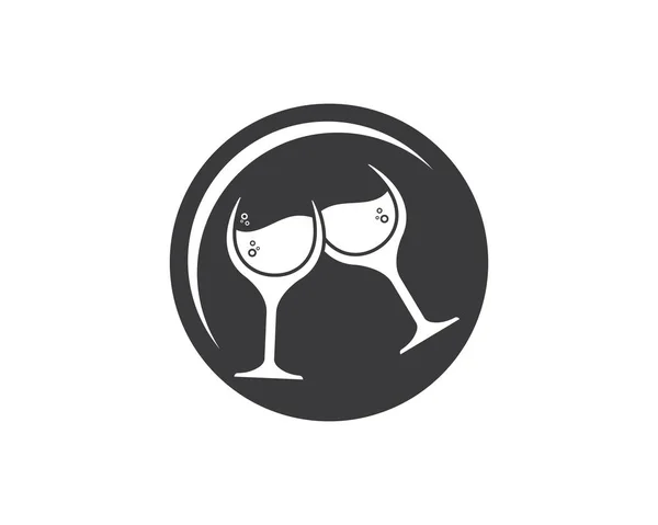 Κρασί γυαλί λογότυπο εικονίδιο διανυσματικό σχεδιασμό — Διανυσματικό Αρχείο