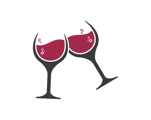 Vinho vidro logotipo ícone vetor ilustração design —  Vetores de Stock