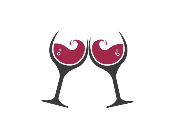 Wine glass logo icon vector illustration design — Stock Vector
