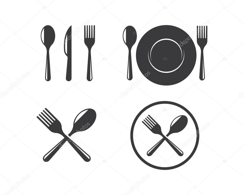 Fork,spoon logo vector illustration template