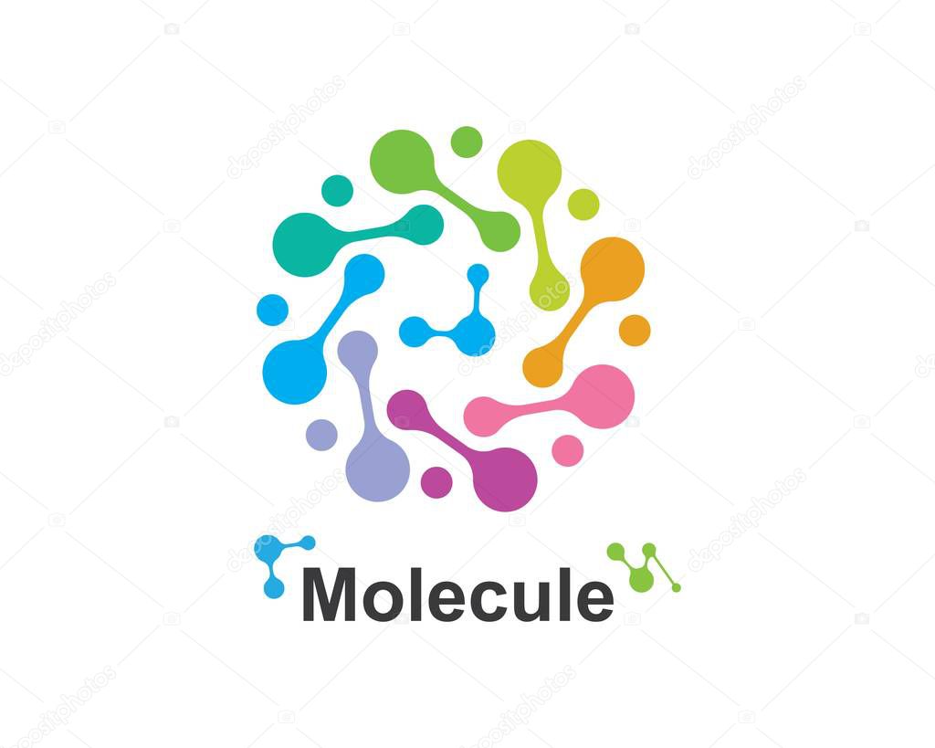 Molecule logo vector illustration design template