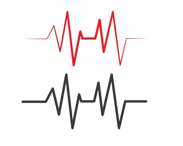 Línea de pulso, ecualizador y efecto de sonido ilustración logo vector ico — Archivo Imágenes Vectoriales