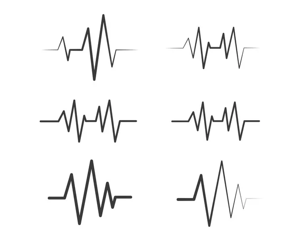 Pulse line, equaizer and sound effect ilustration logo vector ico — стоковый вектор