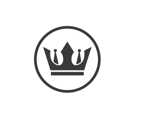Corona real logotipo icono vector ilustración — Vector de stock