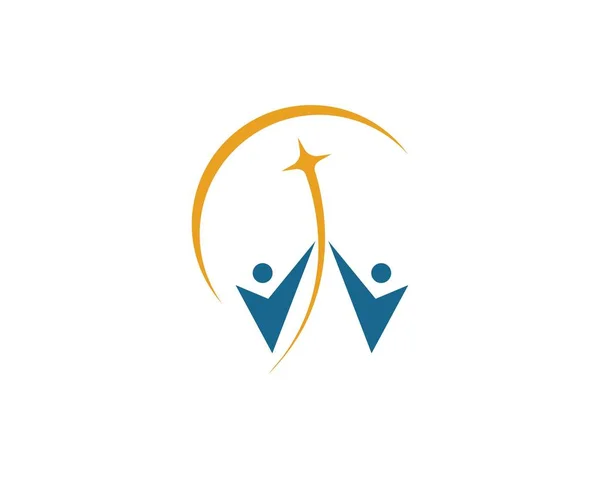 Звезда люди символов иконки логотипа векторной иллюстрации дизайн — стоковый вектор