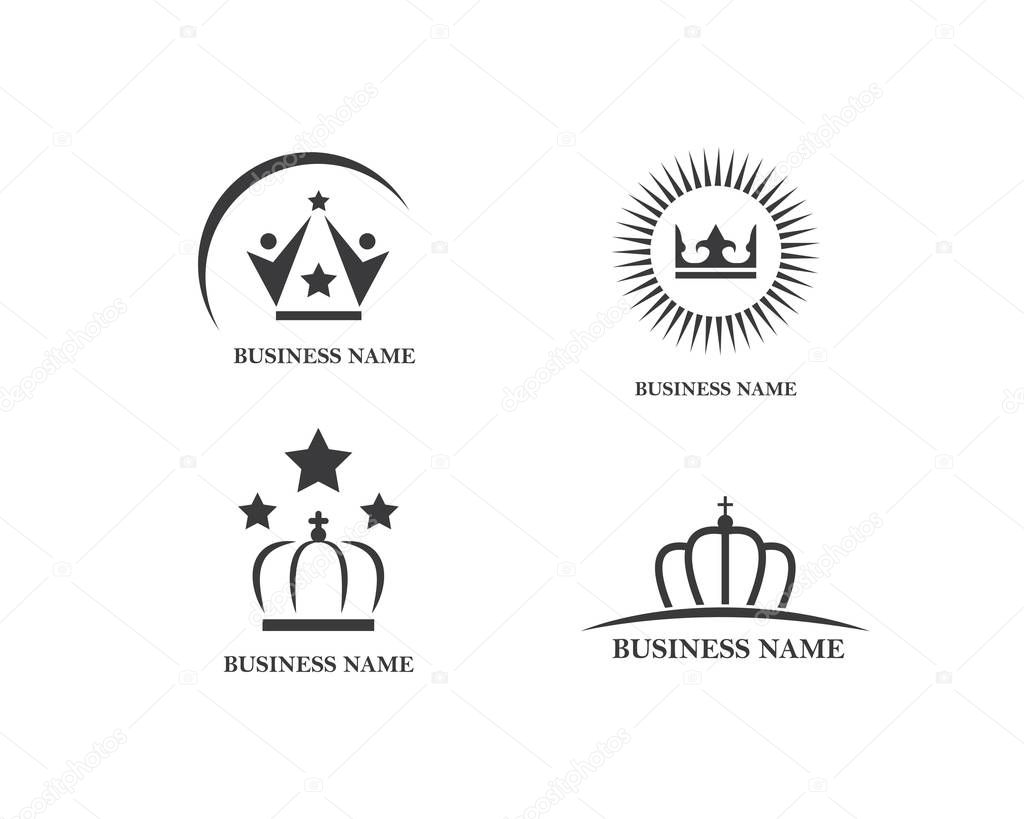 Royal crown logo icon vector illustration design
