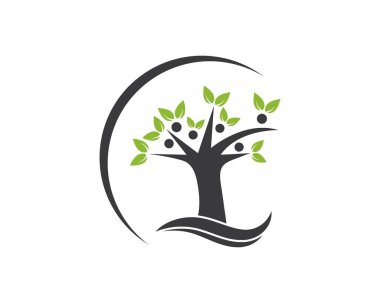 Aile ağacı logo şablonu vektör çizim