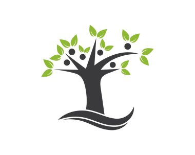 Aile ağacı logo şablonu vektör çizim