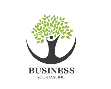 Aile ağacı logo şablonu vektör çizim