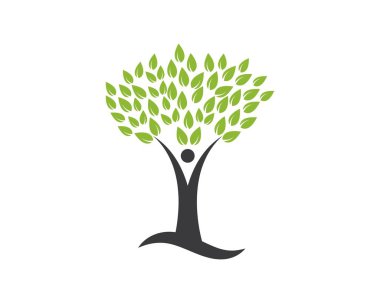 Aile ağacı logo şablonu vektör çizim