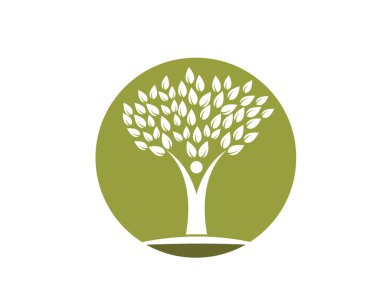 Aile ağacı logo şablonu vektör çizim