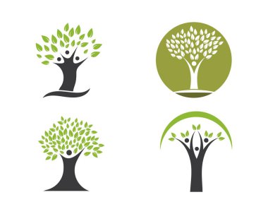Aile ağacı logo şablonu vektör çizim