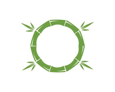 Logo simge vektör için yeşil yaprak bambu