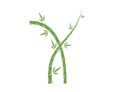 Logo simge vektör için yeşil yaprak bambu