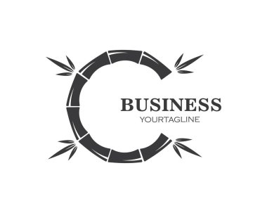 Logo simge vektör için yeşil yaprak bambu
