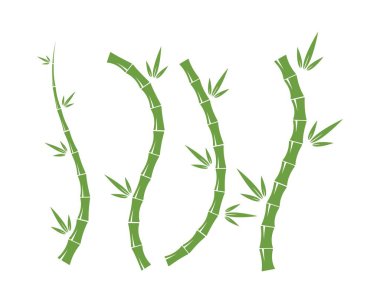 Logo simge vektör için yeşil yaprak bambu