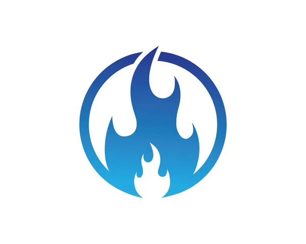 Fuego llama Logo icono vector ilustración diseño — Vector de stock