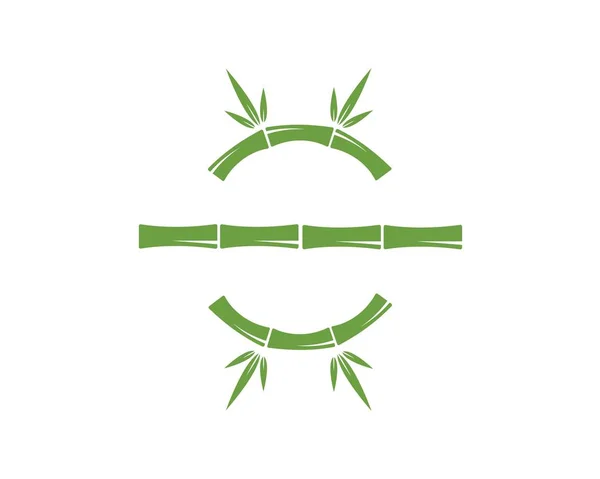 Bambù con foglia verde per il tuo logo icona vettoriale — Vettoriale Stock