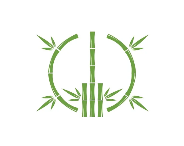 Μπαμπού με πράσινο φύλλο για το λογότυπο είδωλο διάνυσμα — Διανυσματικό Αρχείο