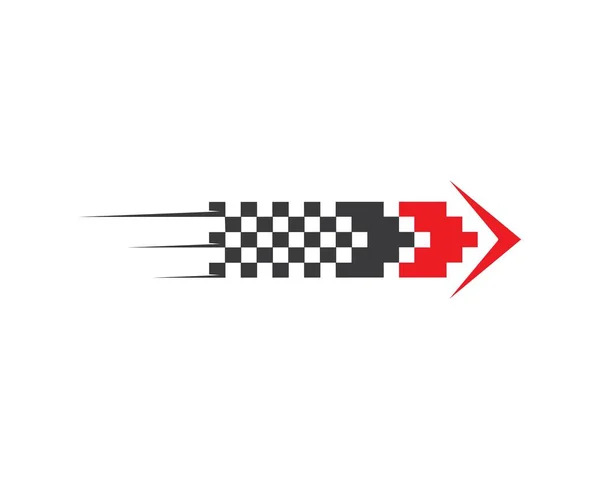 Icono del logotipo de velocidad más rápida del concepto de carreras de automóviles — Vector de stock