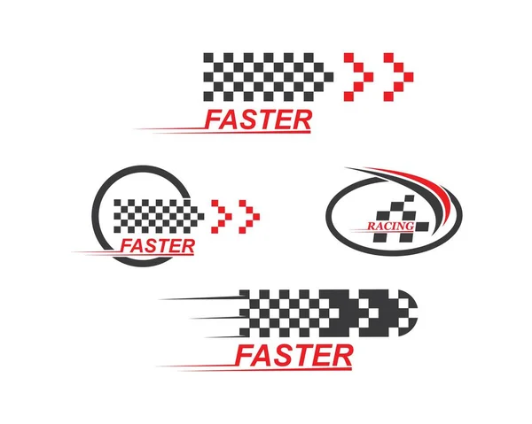 汽车赛车概念的更快速度标志图标 — 图库矢量图片