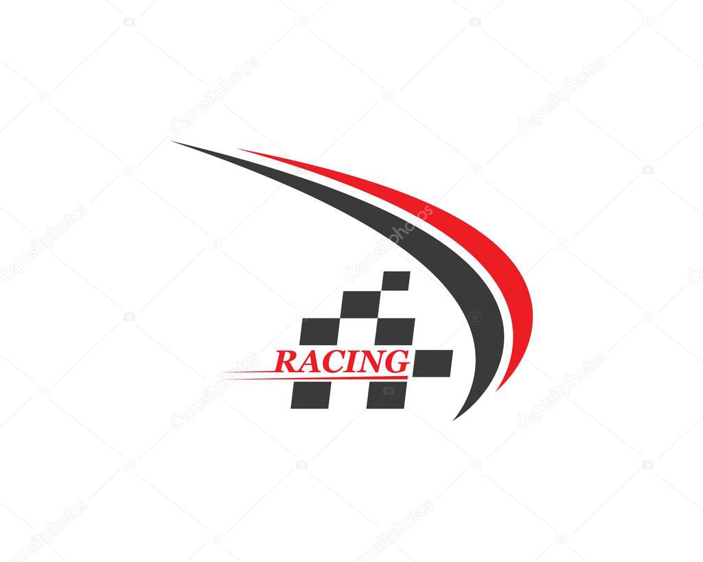 Faster speed logo icon of automotive racing concept design