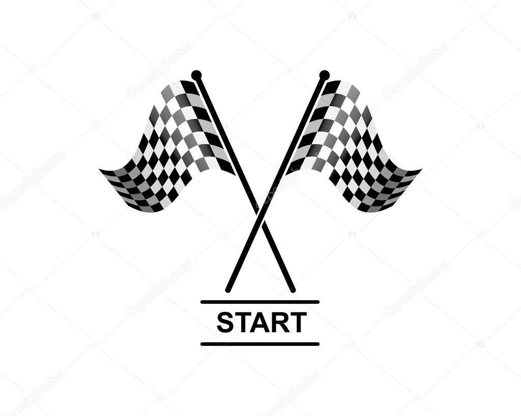 Racing flag icon of automotif illustration vector template