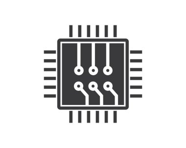 devre kartı hattı,cpu,çip simgesi logo illüstrasyon vektör