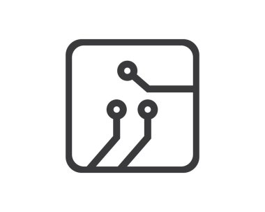 devre kartı hattı,cpu,çip simgesi logo illüstrasyon vektör