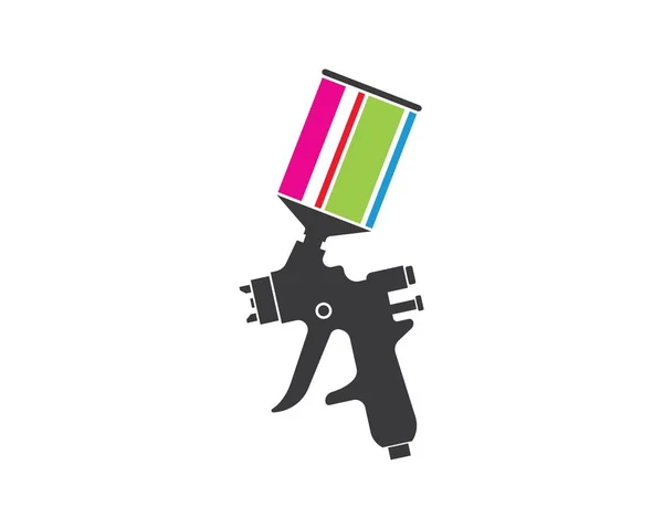 Pistolet pistolet peinture logo icône vectoriel illustration — Image vectorielle