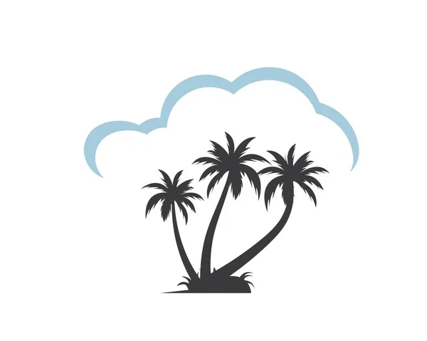 Palma Drzewo ikona lato i podróżować logo wektor ilustracja — Wektor stockowy