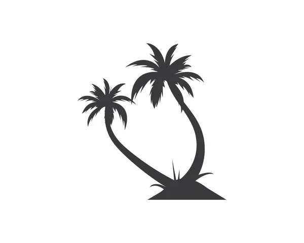 Palm boompictogram van de zomer en reizen logo vector illustratie — Stockvector