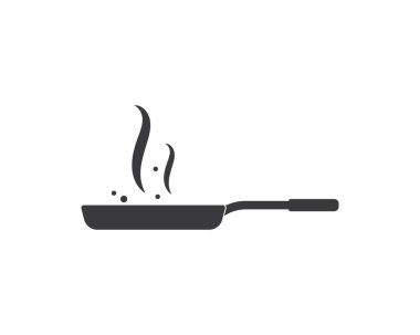 pişirme ve kithen vektör pan logo simgesi 