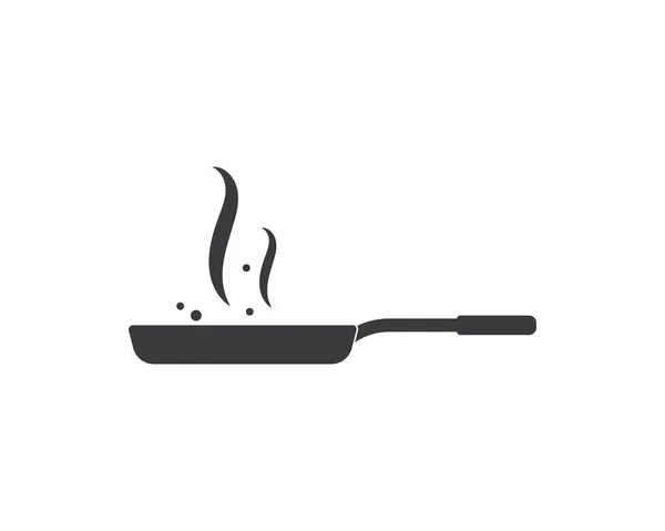 Icono del logotipo de la cacerola de cocina y kithen vector — Vector de stock