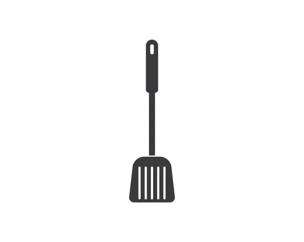 Ikon logo spatula dari memasak dan vektor kithen - Stok Vektor