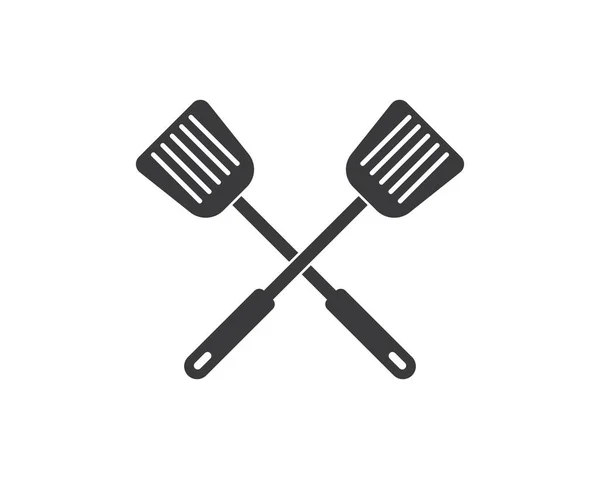 Іконка логотипу шпателя для приготування їжі та вектор кітену — стоковий вектор