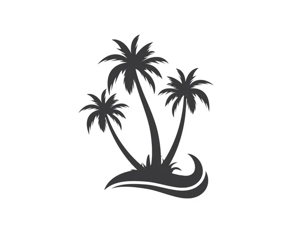 Palm boompictogram van de zomer en reizen logo vector illustratie — Stockvector