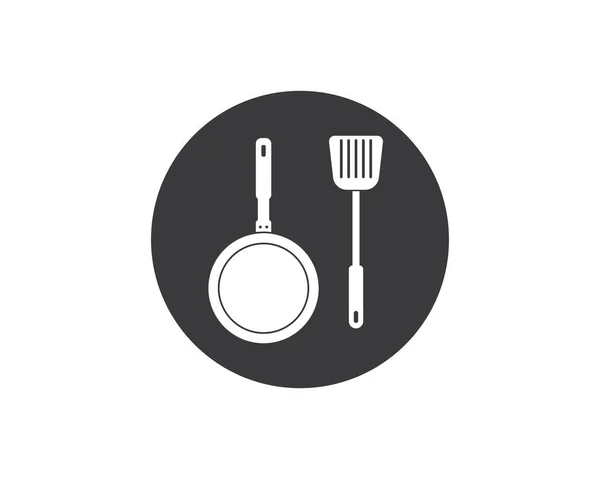 Шпатель і логотип панелі значок приготування їжі і вектор кітену — стоковий вектор