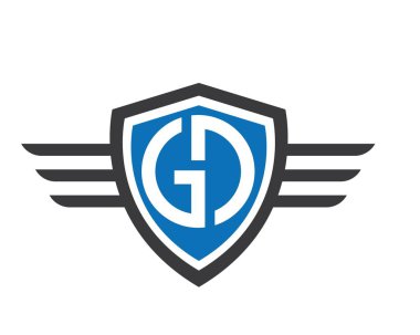 gd,dg harf kanatları logo simgesi illüstrasyon vektör