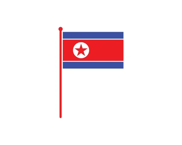 Bandera de Corea del Norte icono logo vector — Vector de stock