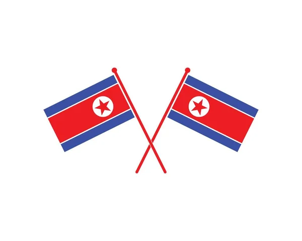 Bandeira norte coreana ícone logotipo vetor —  Vetores de Stock