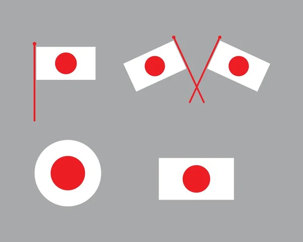 Japanische Flagge Symbol Logo Vektor — Stockvektor