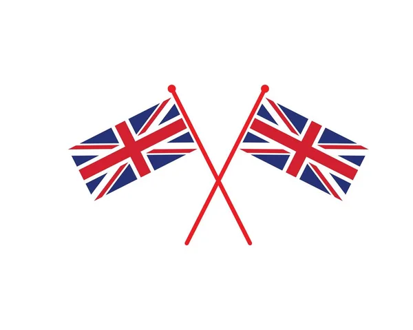 İngiltere,İngiliz bayrağı simgesi logo vektör — Stok Vektör