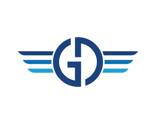 Вектор ілюстрації логотипу крил літери gd,dg — стоковий вектор