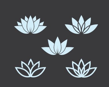  Lotus çiçekleri vektör tasarım logosu Şablon 