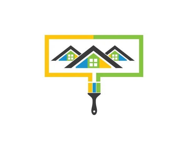 Casa, bulding vernice logo icona vettore illustrazione — Vettoriale Stock